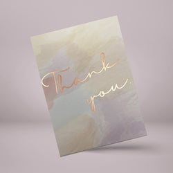 Rose Gold Foiled Thank you- Watercolor Effect