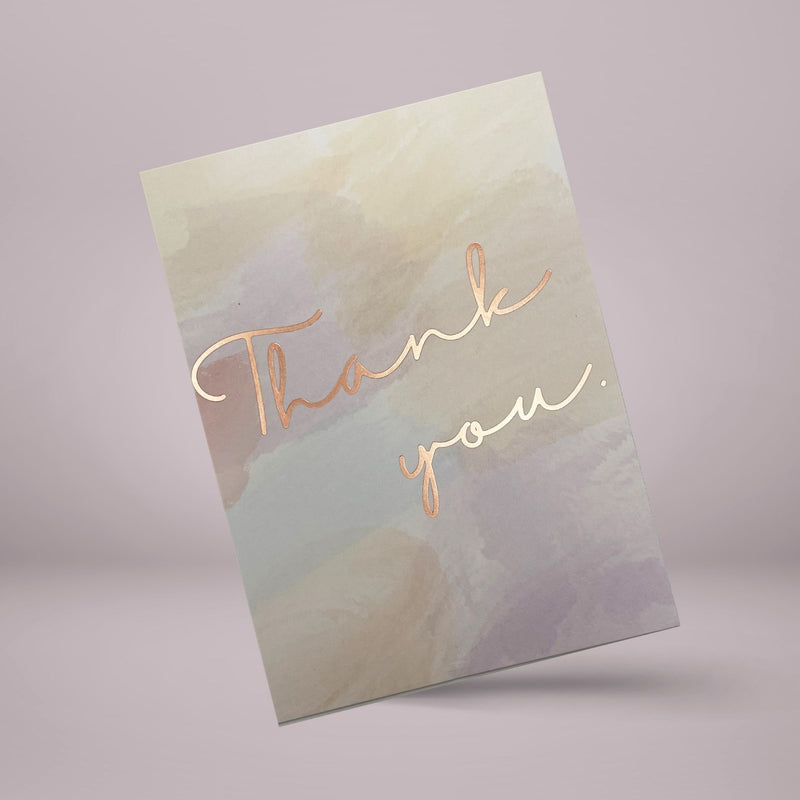 Rose Gold Foiled Thank you- Watercolor Effect