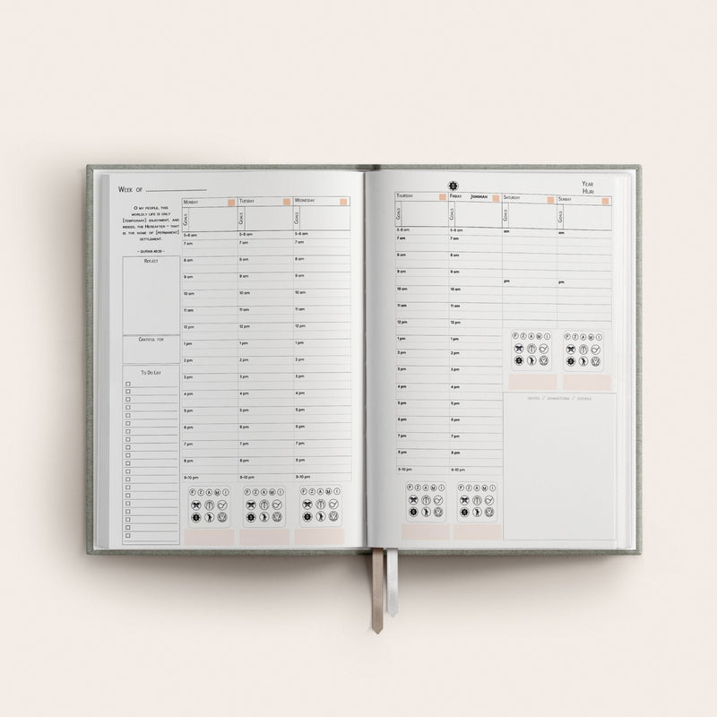 Weekly Undated Yearly Planner Ruby